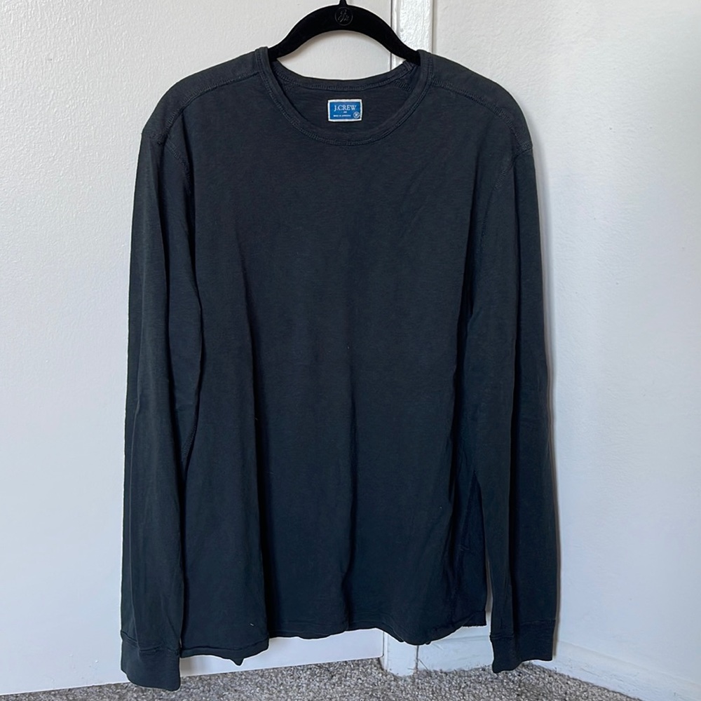 J. Crew Men's Long-Sleeve Broken-In T-Shirt M in Black